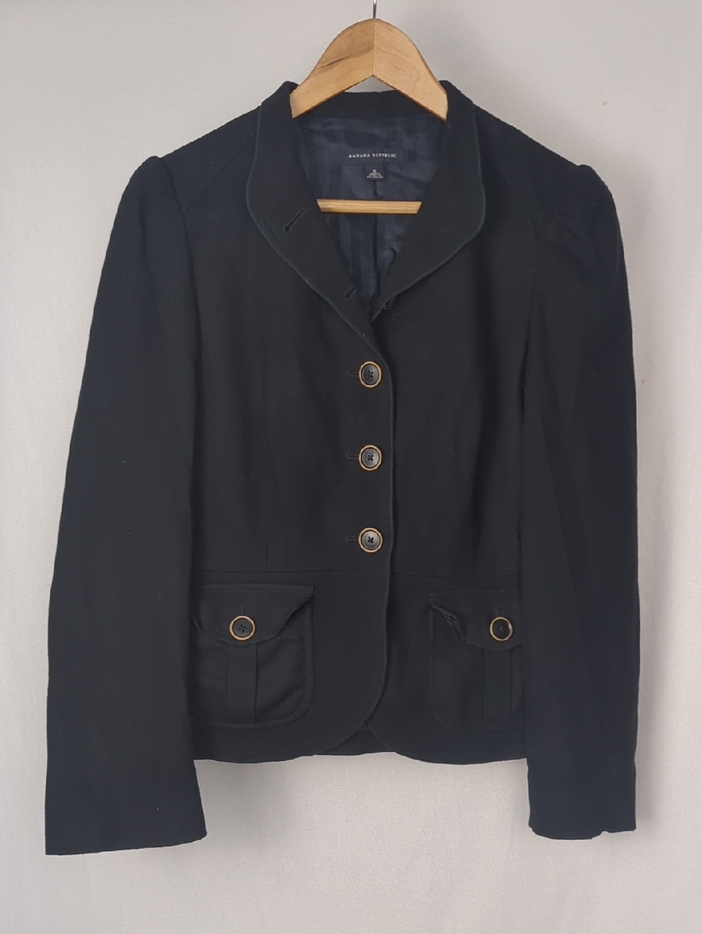 BANANA REPUBLIC Women's Size 6 Black Wool Blazer Jacket